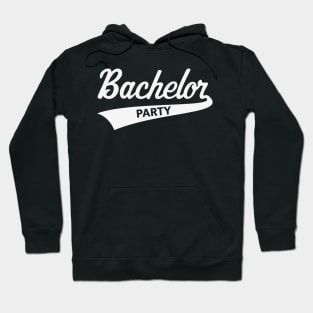 Bachelor Party (Stag Party / Team Groom / Lettering / White) Hoodie